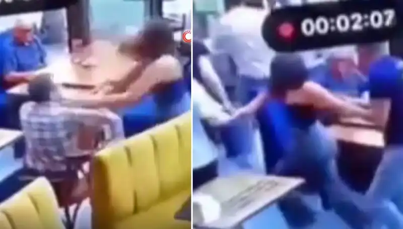 Garsona Tokat Atan Müşteri, Tekme Tokat Dayak Yedi!